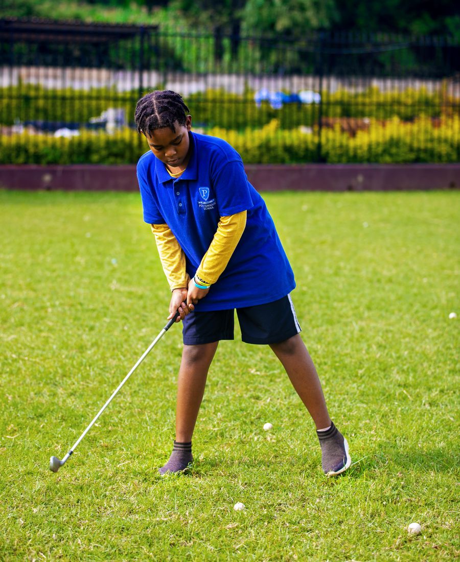 Golf youth sports concept