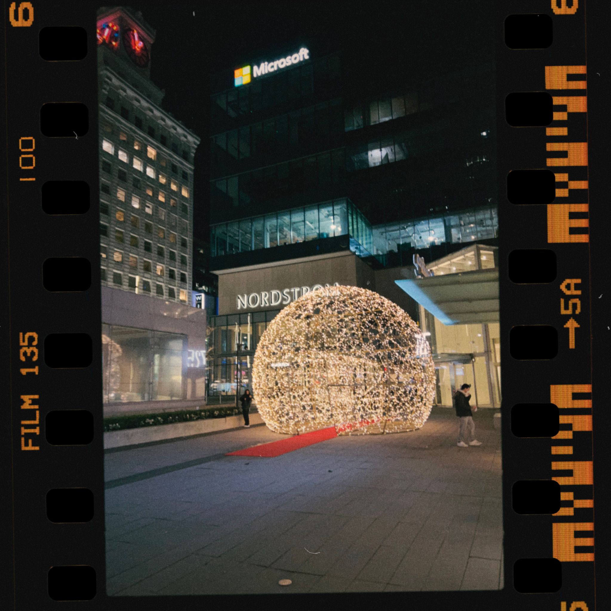 Illuminated Christmas Decoration on the Street