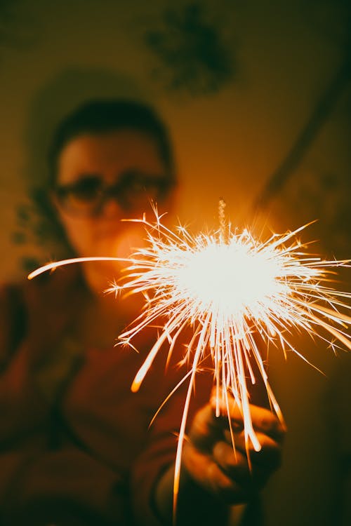 A Person Holding Sparkler