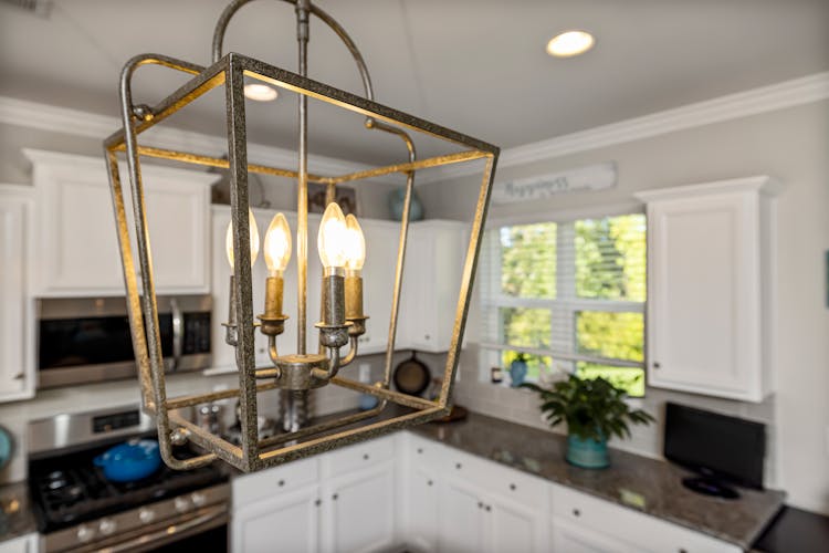 Light Bulbs In Chandelier In Kitchen