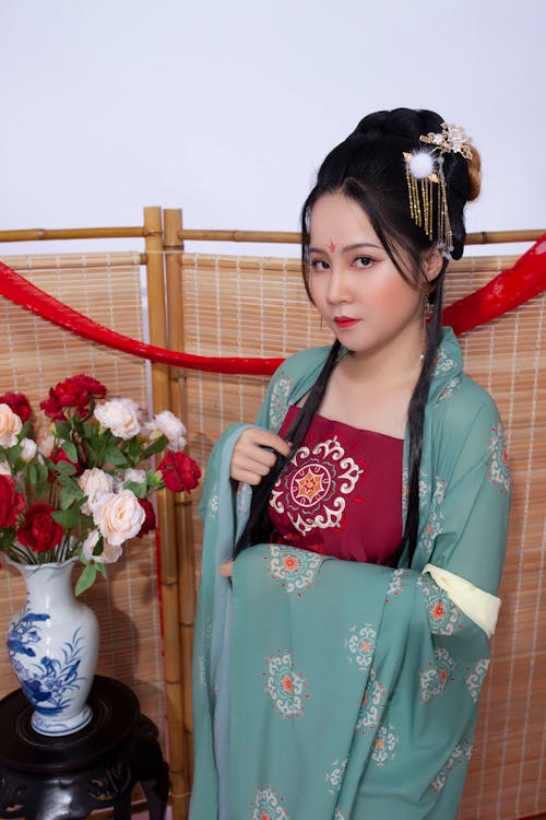 Young Model in Traditional Hanfu Clothing