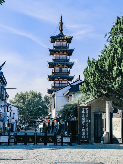 Traditional Asian Temple in City