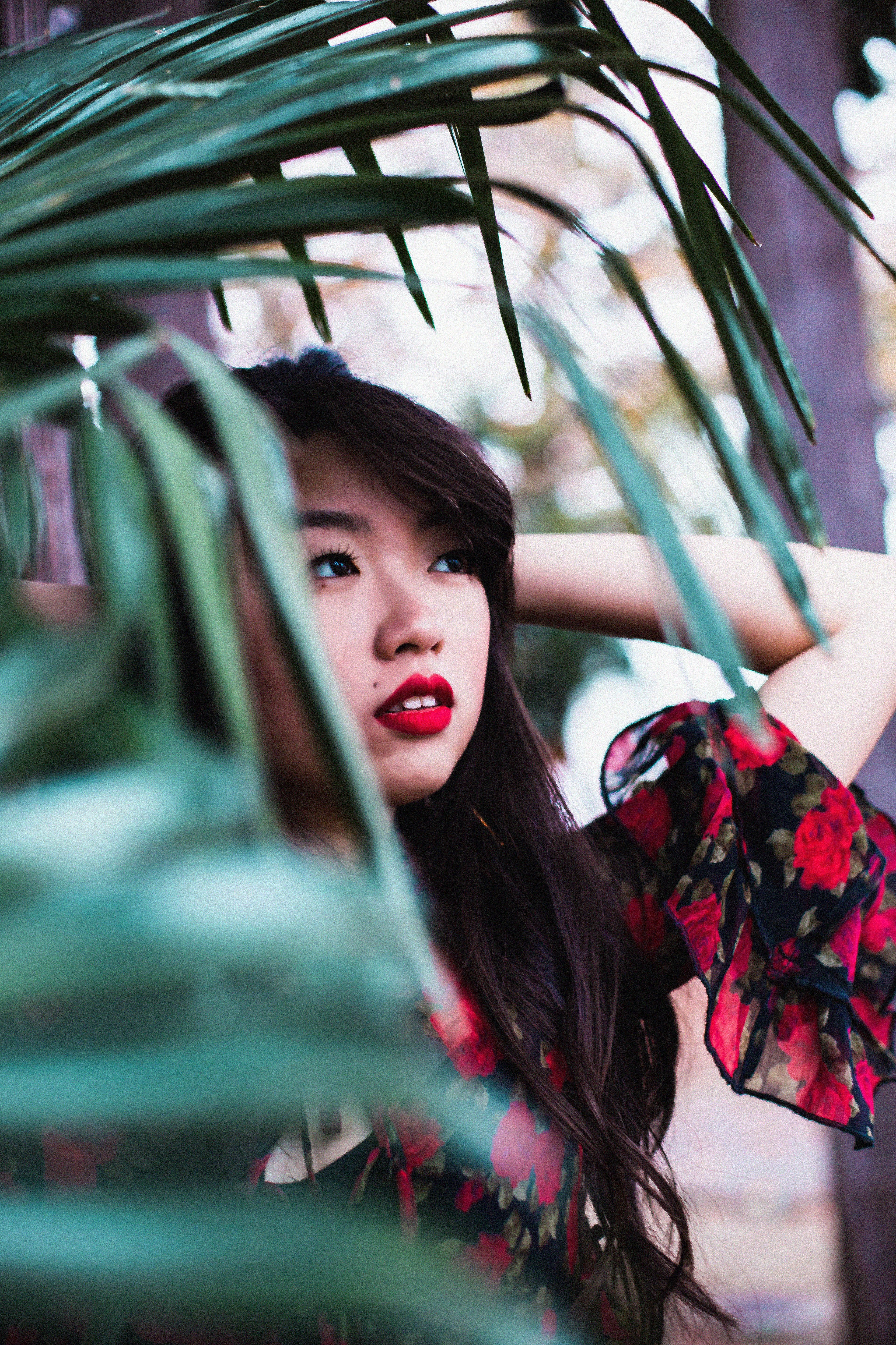 A Woman in Red Floral Dress · Free Stock Photo