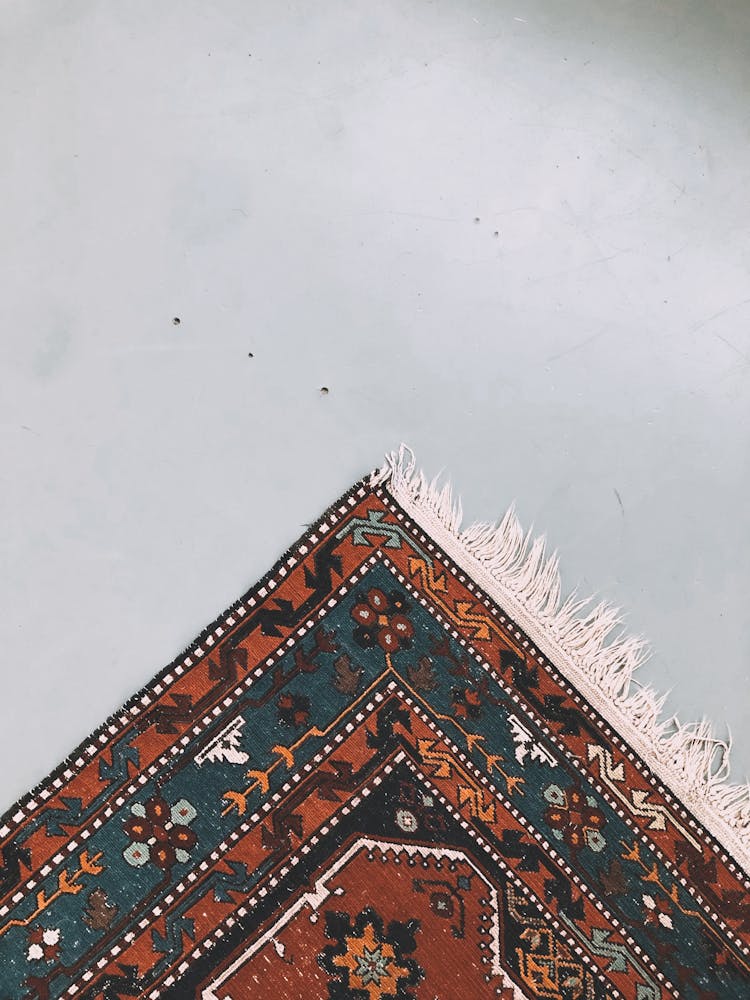 Ethnic Carpet On White Floor