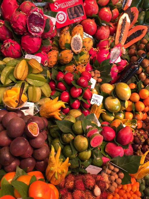 Free Assorted Fresh Fruits in the Market  Stock Photo