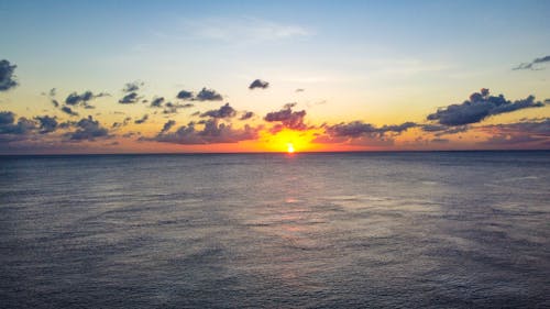 Scenic View of a Placid Sea during Sunset