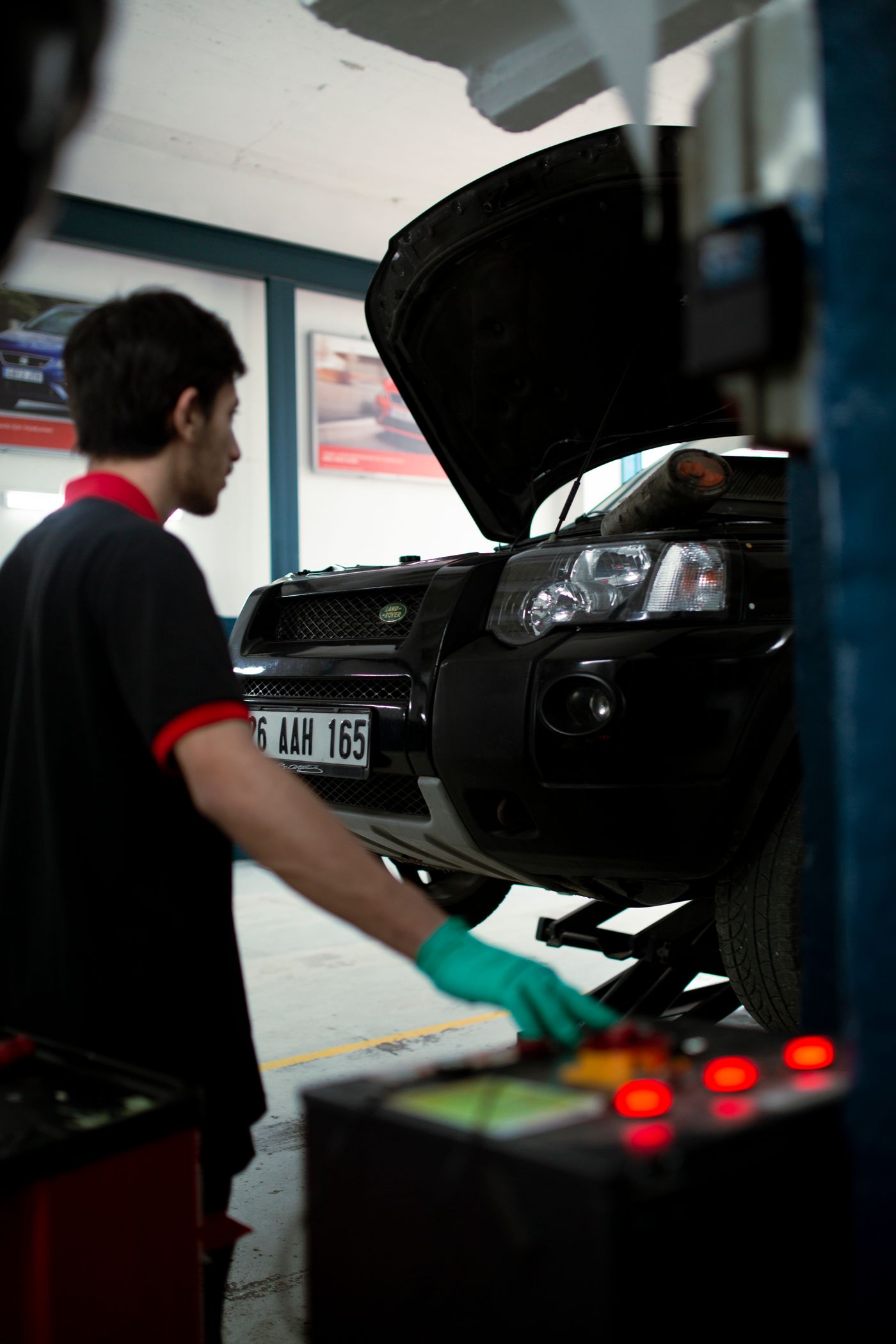 Automotive mechanic at work