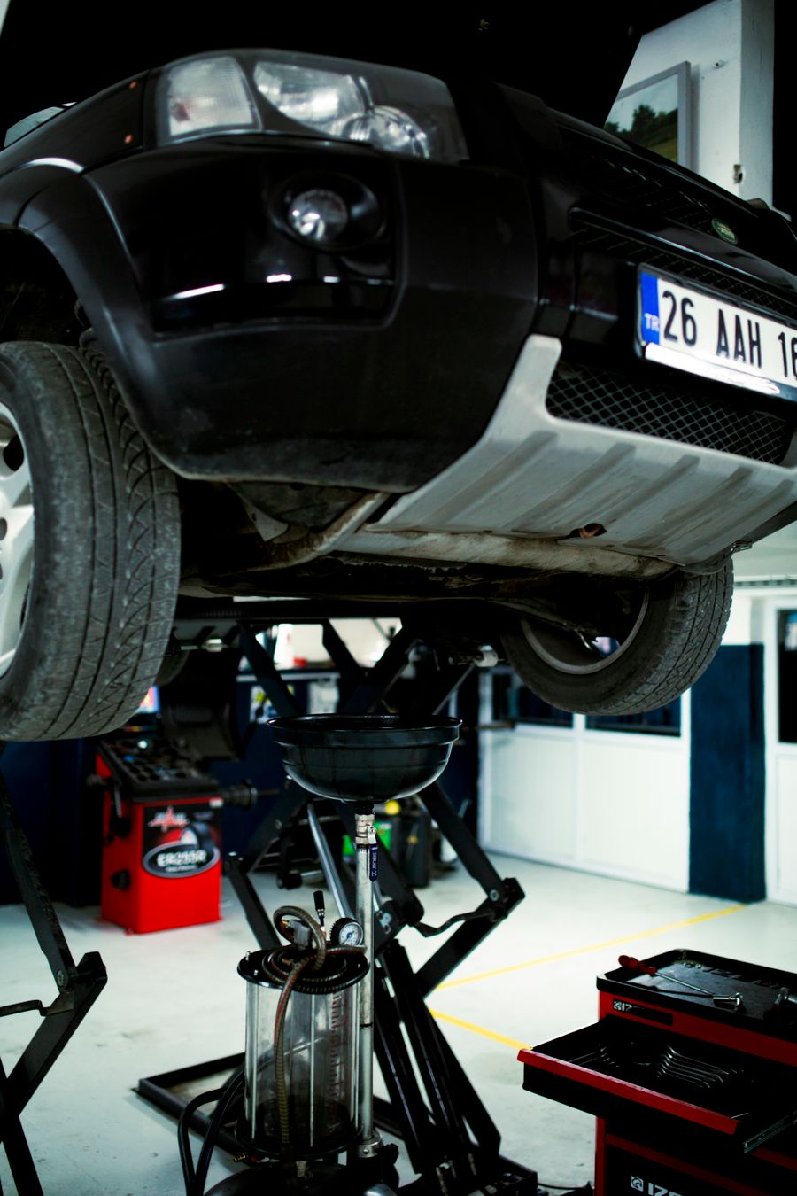 EV on lift