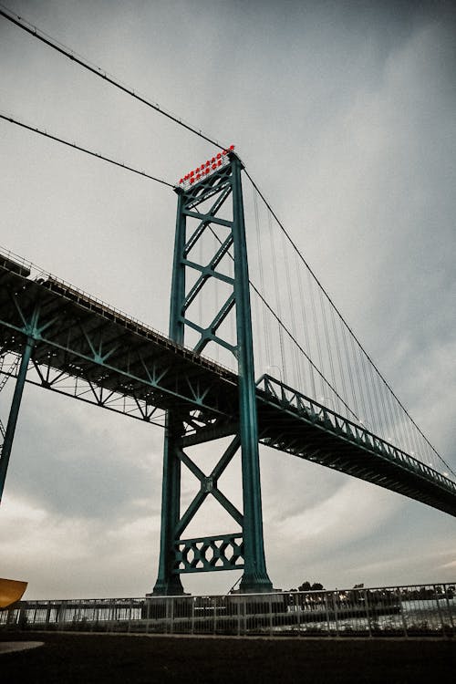The Steel Tower of the Ambassador International Bridge Connecting United States and Canada