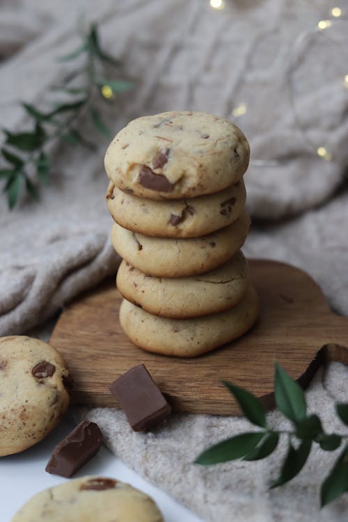 Brown Cookies on Brown Wooden Table