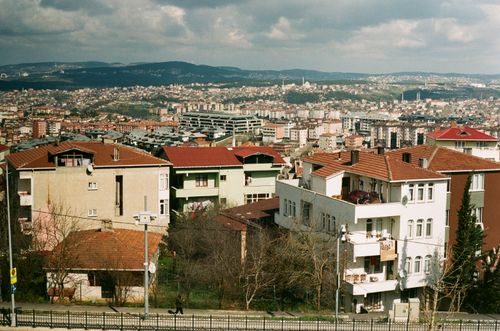 Free Scenic view of Istanbul's urban landscape, showcasing residential buildings and cityscape under a cloudy sky. Stock Photo