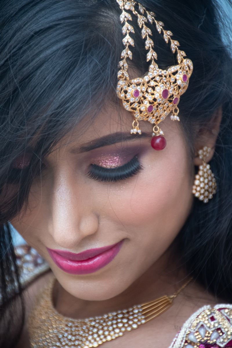 Close-up portrait with traditional Indian jewelry