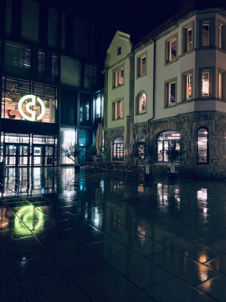 Buildings Near Slippery Floor Tiles