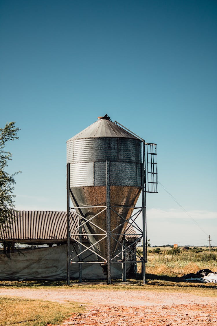 A Silo In A Farm