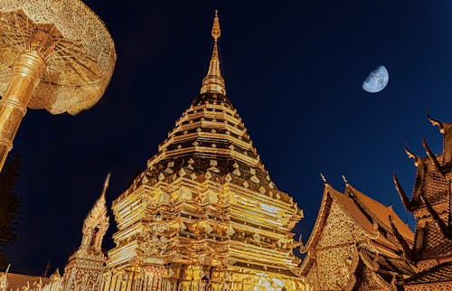 Ingyenes stockfotó alacsony szögű felvétel, Arany, buddhista templom témában Stockfotó