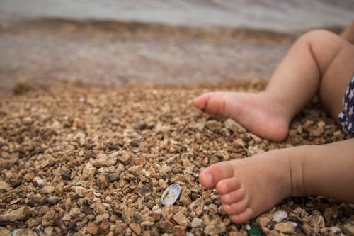 Free Child's Feet on Stones  Stock Photo