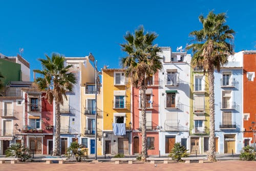 Free Colorful Architecture of Villajoyosa in Spain Stock Photo
