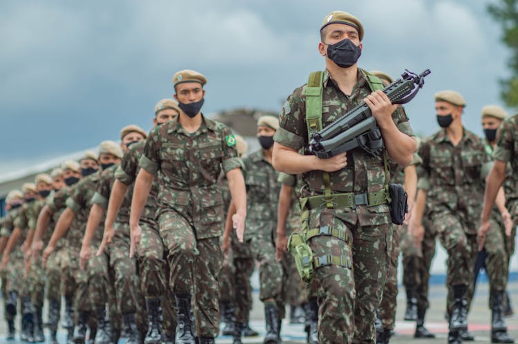 A Soldiers Marching Together