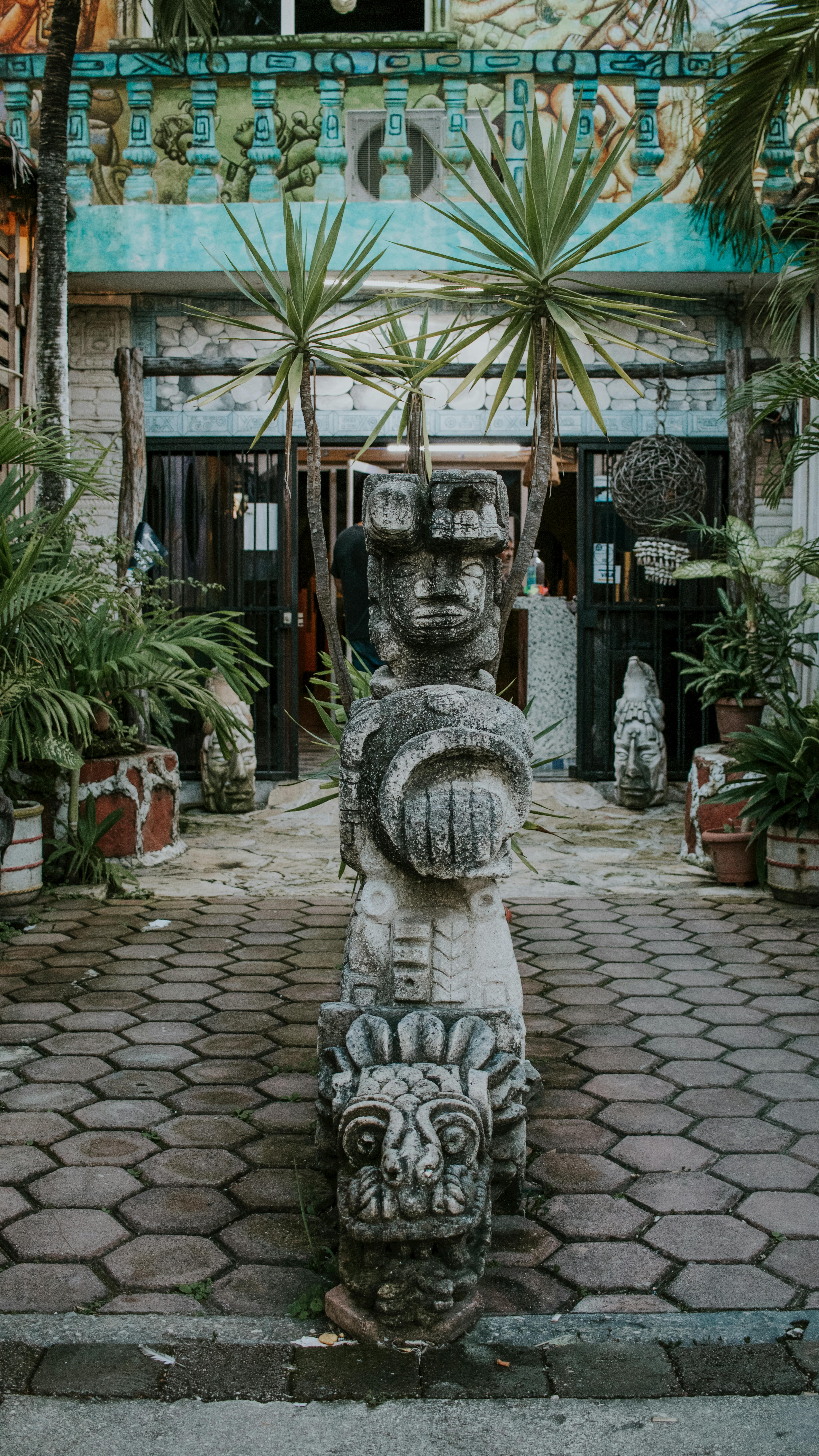 Statue in a Mayan Garden · Free Stock Photo