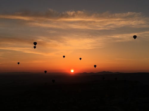 Free stock photo of hot air balloon, sunrise