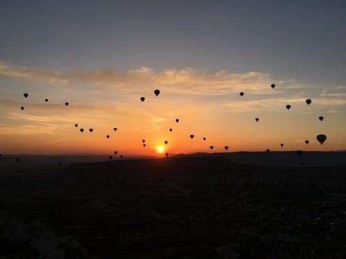 Free stock photo of hot air balloon, sunrise