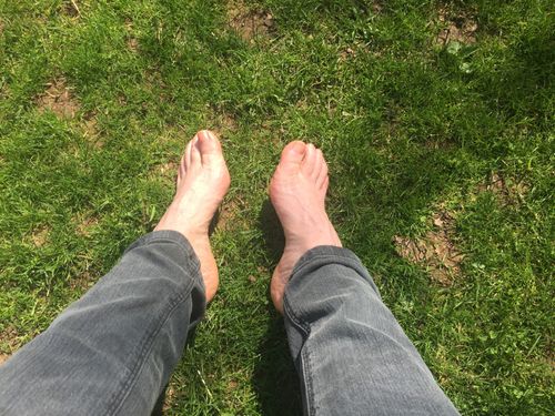 Free stock photo of bare feet, bare feet grass, grass Stock Photo