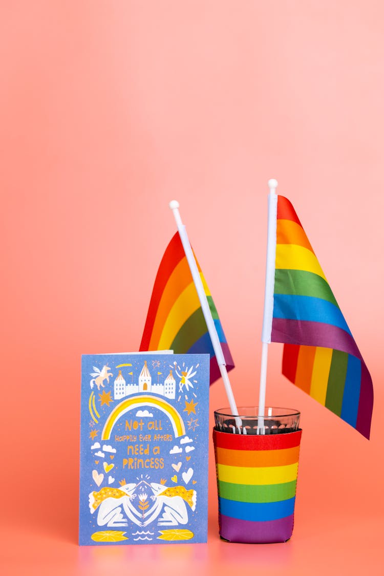 Card And Mug With Rainbow Flags