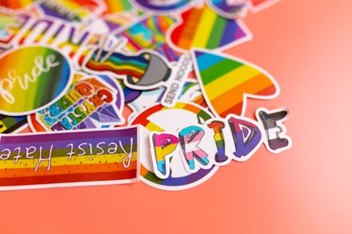 Free Gay Pride Colorful Stickers Stock Photo