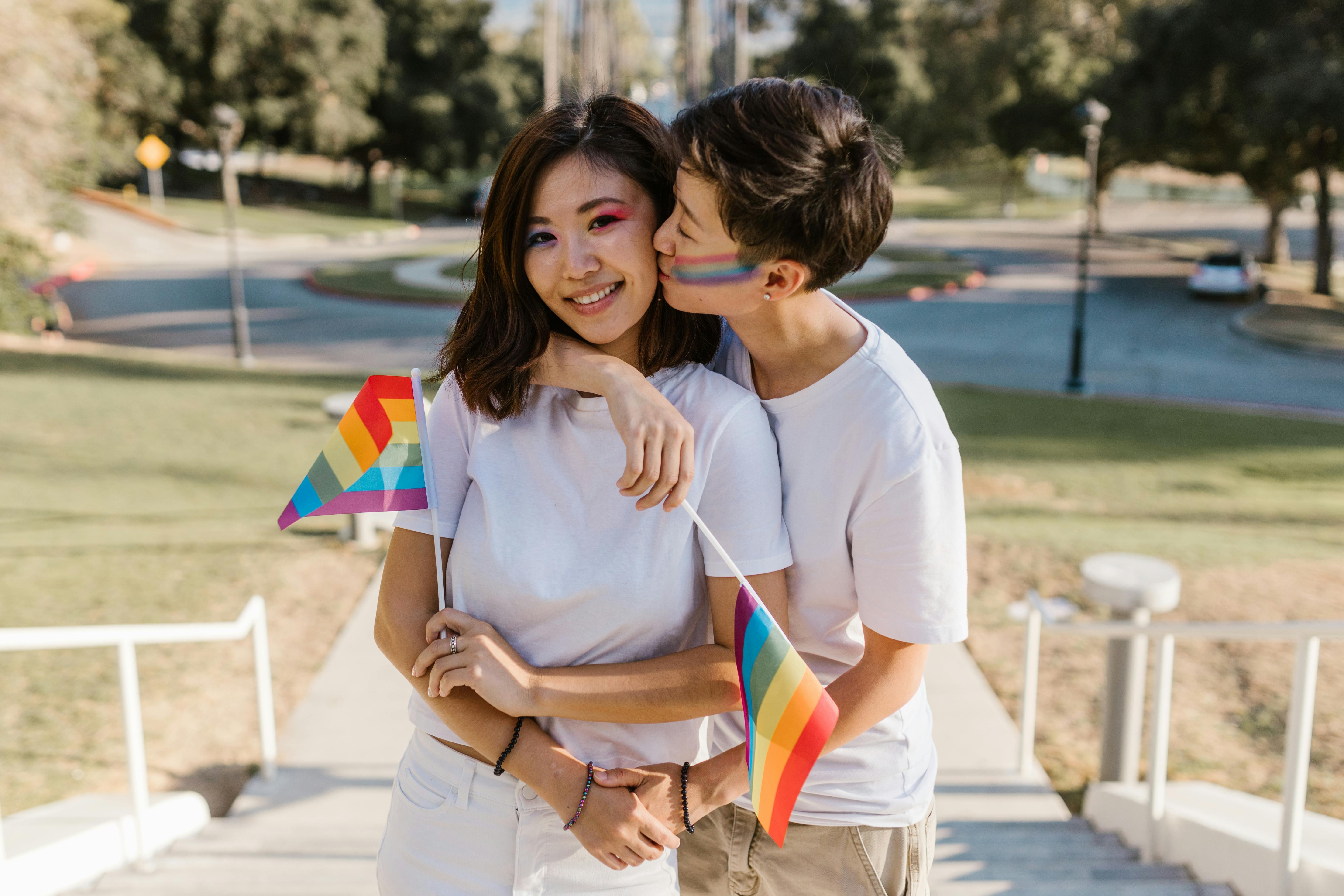 Cute Couple Hugging Outside in Winter · Free Stock Photo