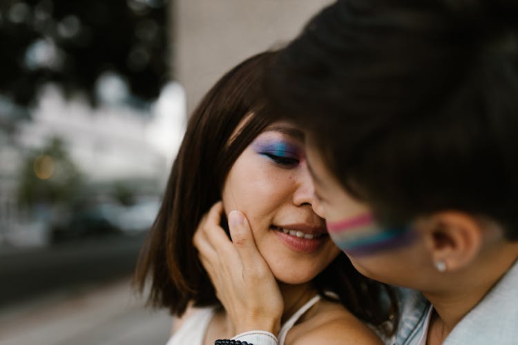 Lesbian Couple Kissing 