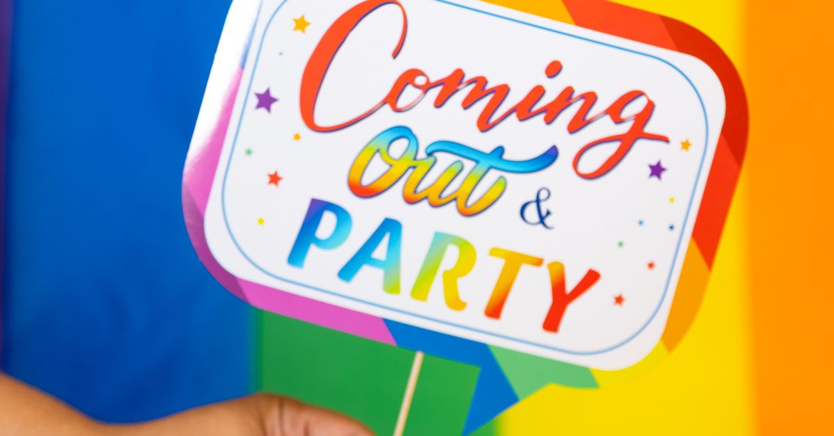 Out Party Rainbow Label for Gay Lesbian Coming Out Party · Free Stock Photo