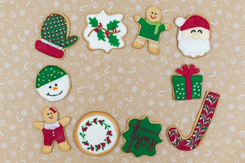 Close-Up Shot of Christmas Cookies