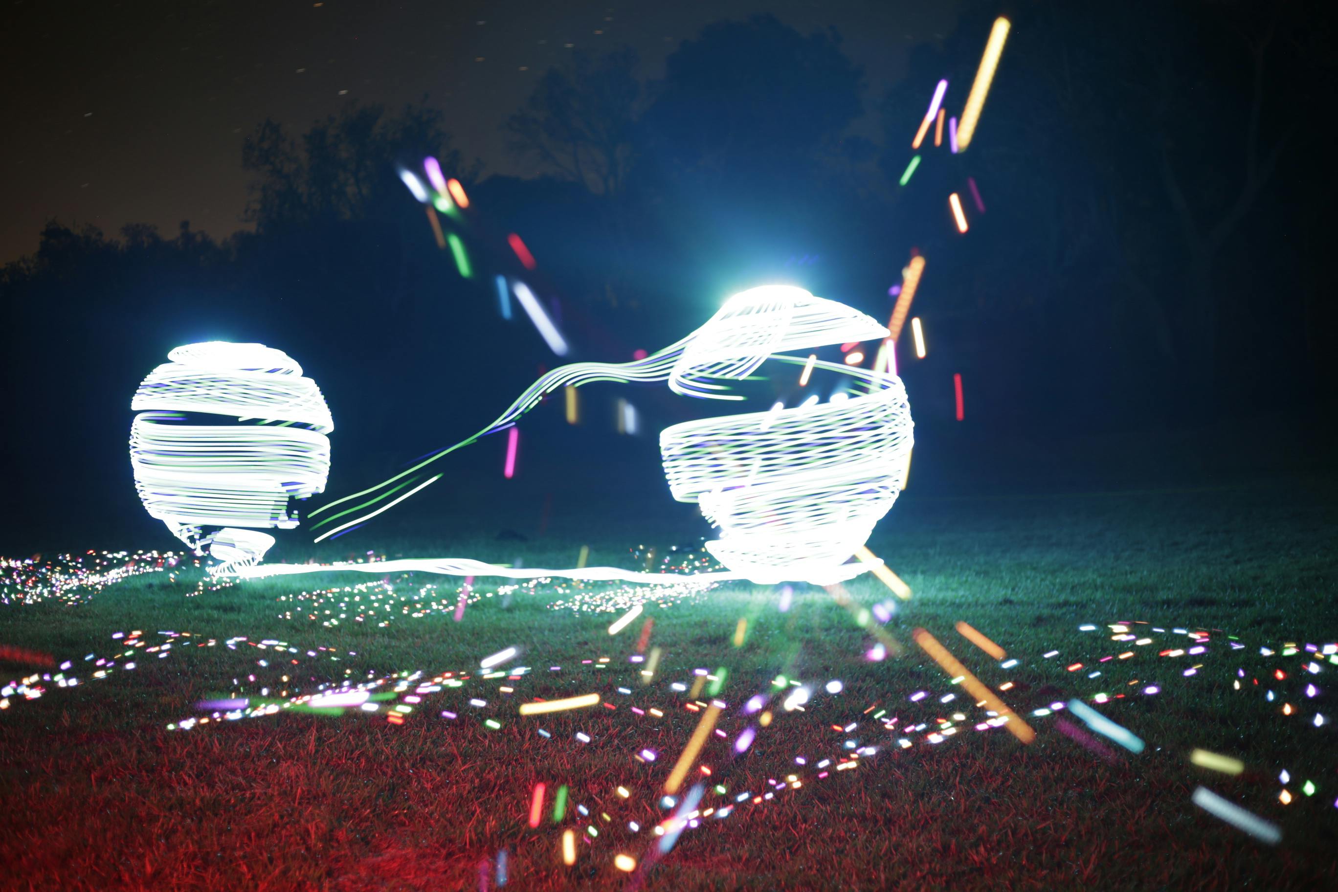 Free stock photo of fairy lights, lightpainting, night lights