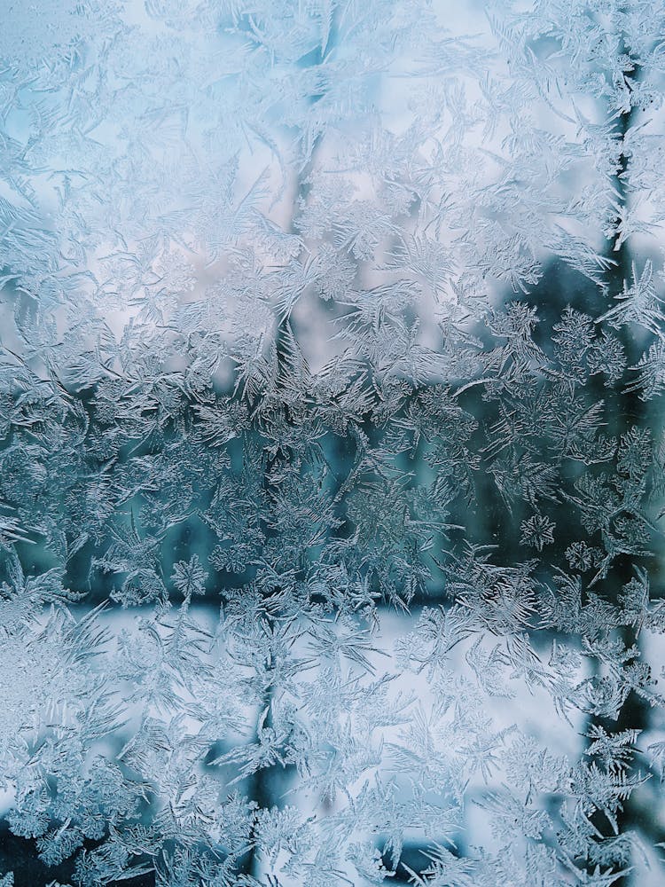 Frost On Window In Winter