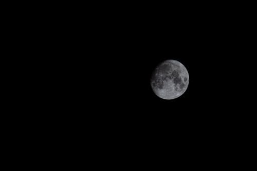 A Full Moon in Dark Night Sky