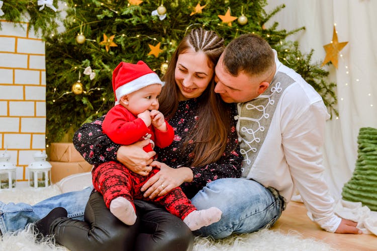 A Family Under The Christmas Tree