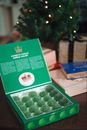 Green and White Labeled Box