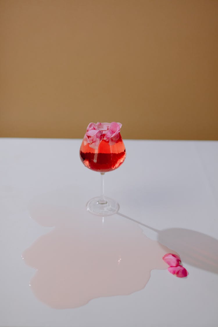 Spilled Wine From Glass