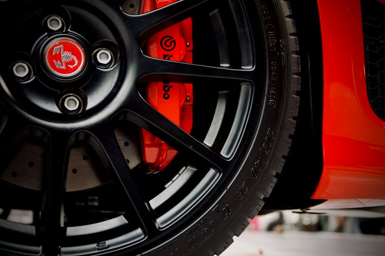 Close-Up Shot Of A Black Scorpion Mags Wheel