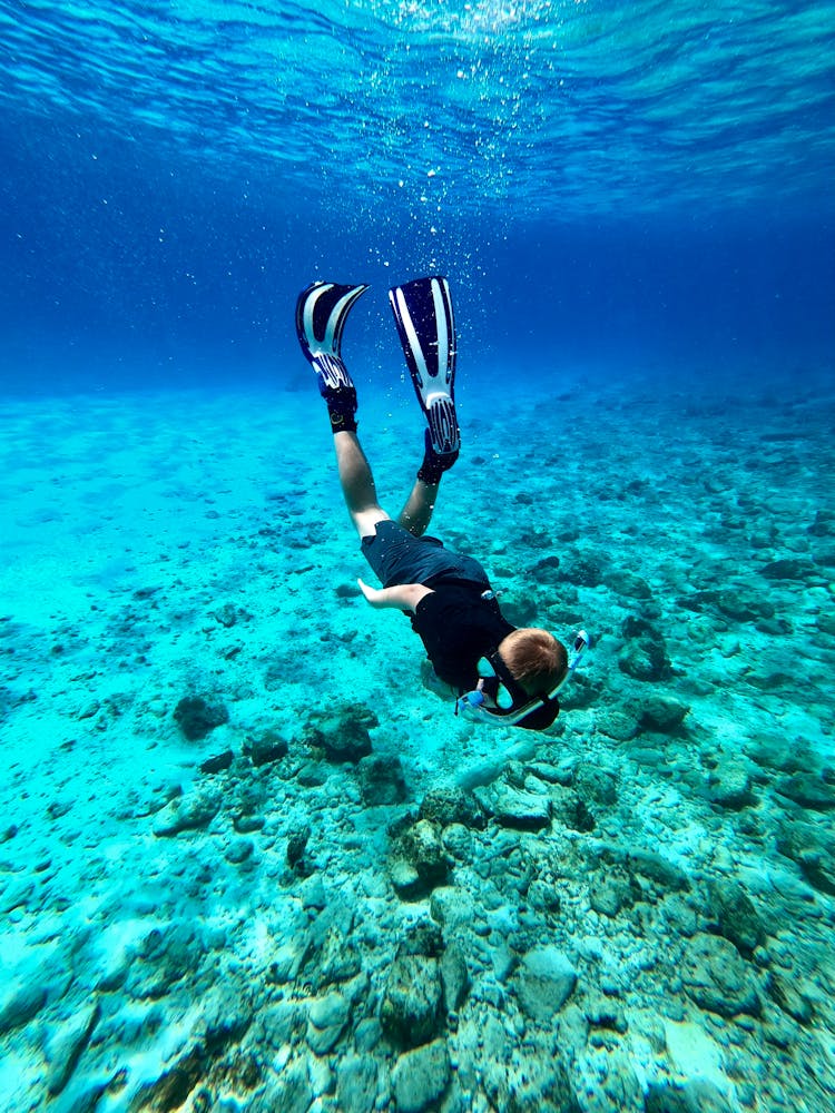 A Person Swimming Underwater