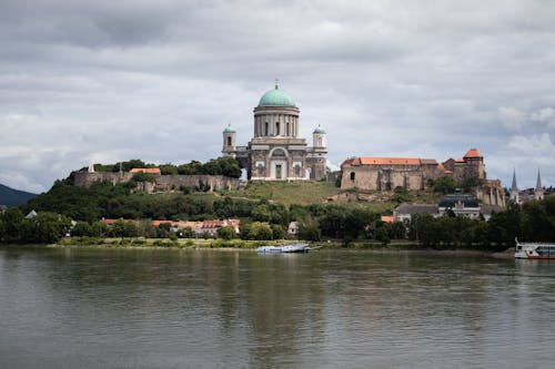 View of the Danube River and Basilica of Esztergom in Hungary