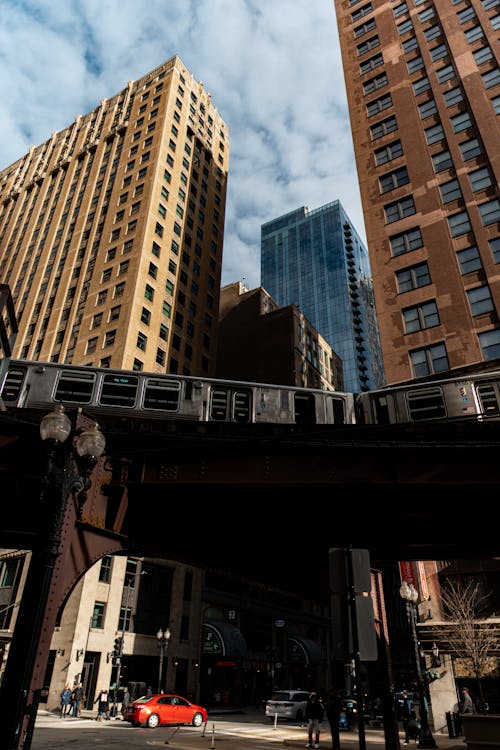 High-rise Buildings and a Passing Train