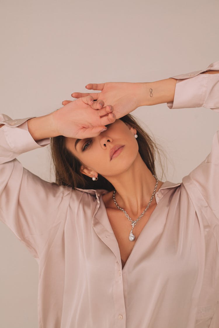 Woman Posing In Shirt