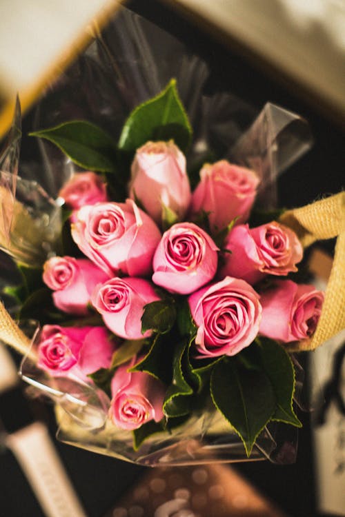 Bouquet of Pink Flowers in Close-up Photography