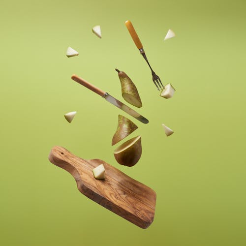 Sliced Pear Suspended Midair