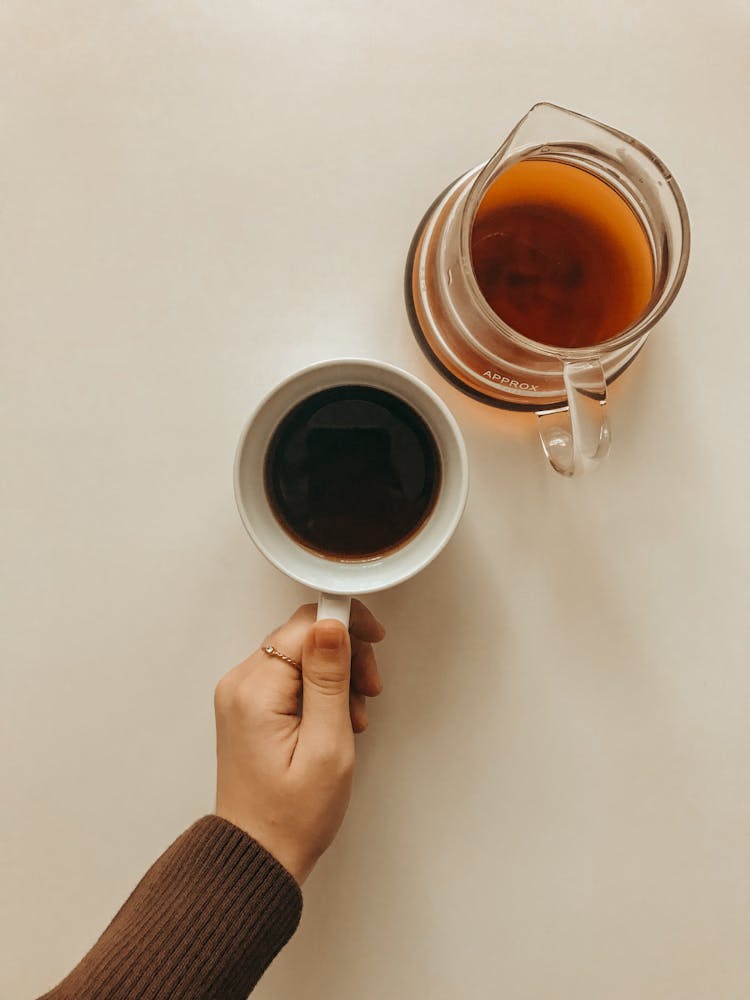 Hand Holding Cup With Tea