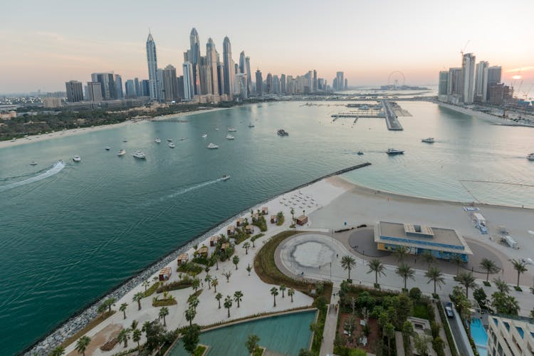 Aerial View Of Palm Jumeirah In Dubai, United Arab Emirates