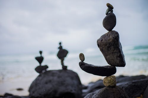 Fotografi Closeup Stacked Stones