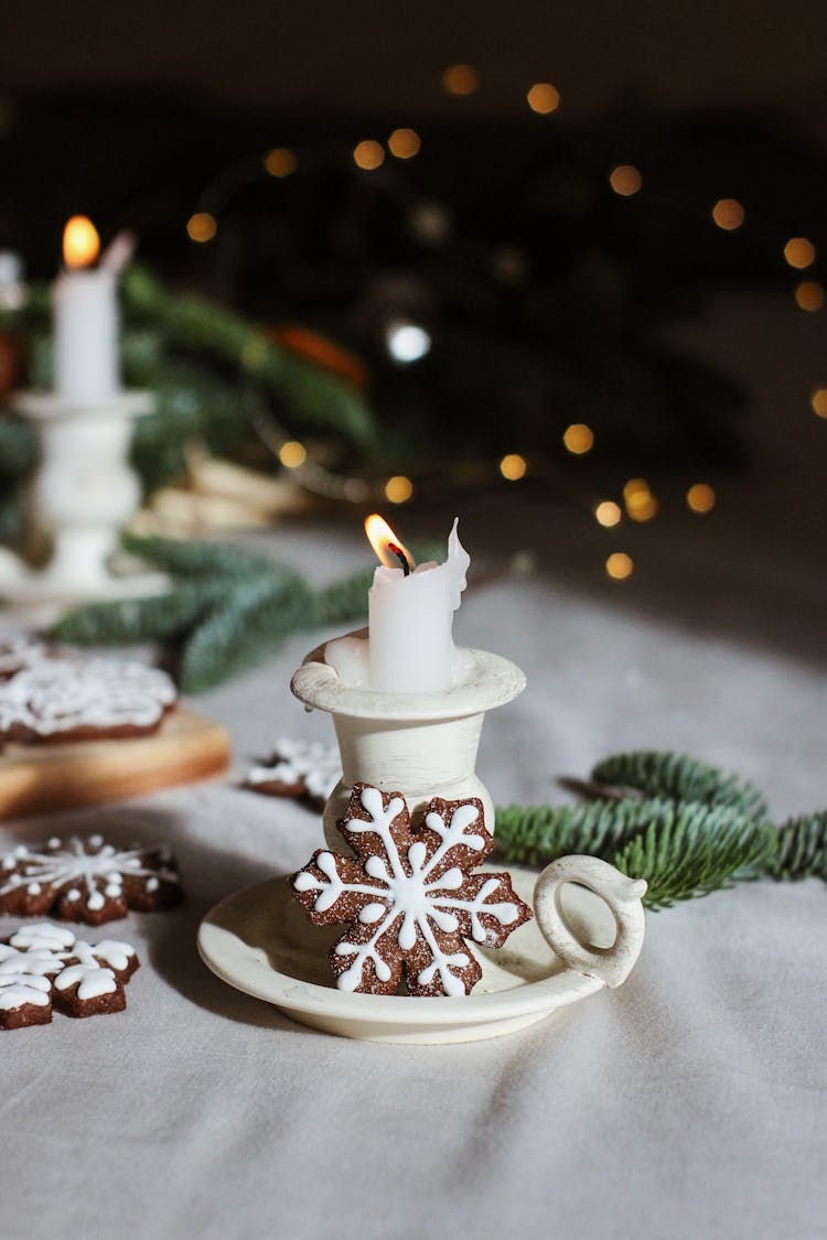 Close-up View Of Christmas Decorations On Table