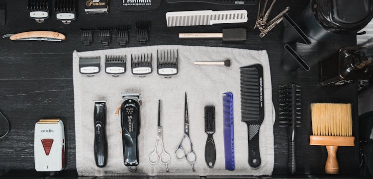 Hairdresser Tools On Table